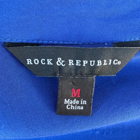 Rock & Republic Mock Neck Mesh Shirt Edgy, Chic Layering Piece, Size M - Picture 7 of 8